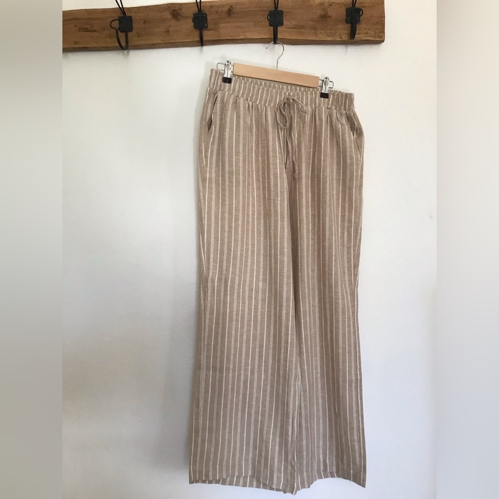 BRIGGS linen blend wide leg pants